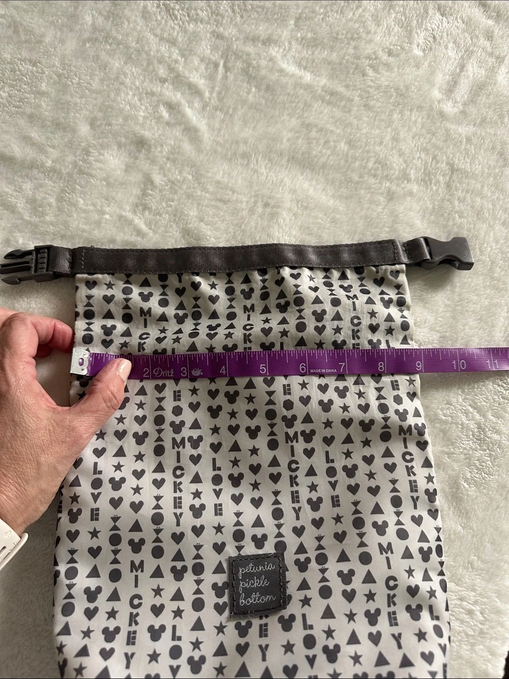 Petunia Pickle Bottom Disney Gray & White Patterned Bag Pouch Set